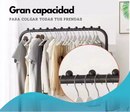 Perchero Metálico Móvil de Doble Barral – 110 × 150 cm (ENVÍO GRATIS)